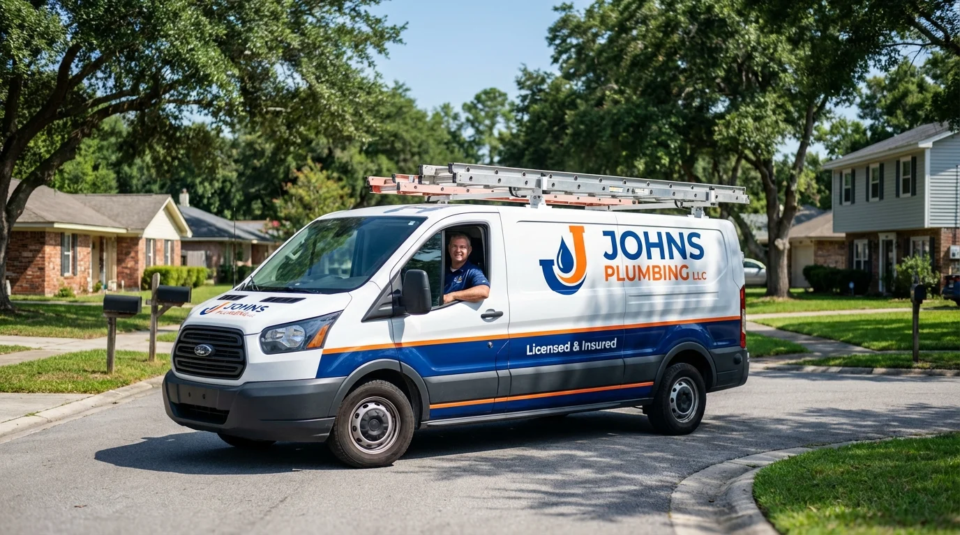 Johns Plumbing LLC service van in New Bloomfield, PA