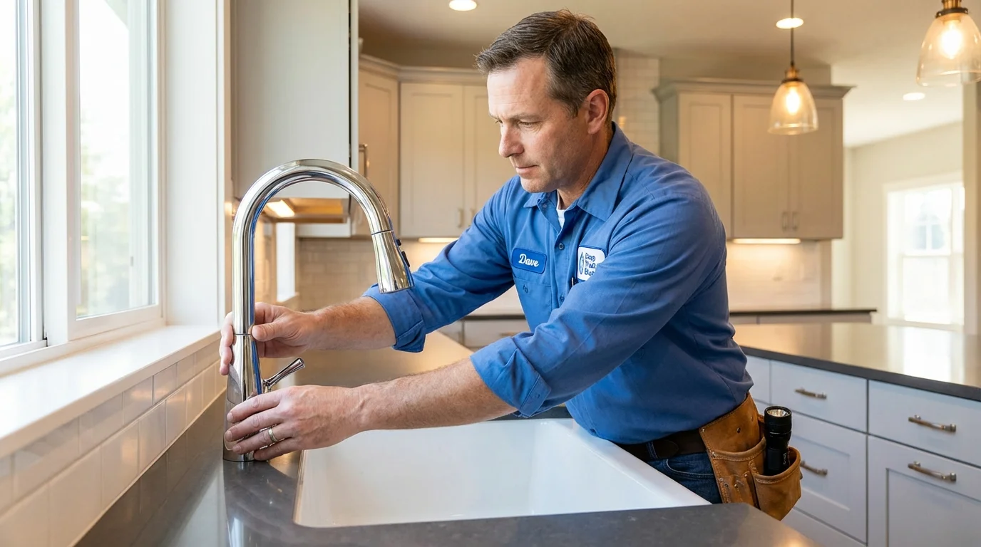 Kitchen faucet installation by Johns Plumbing LLC in New Bloomfield